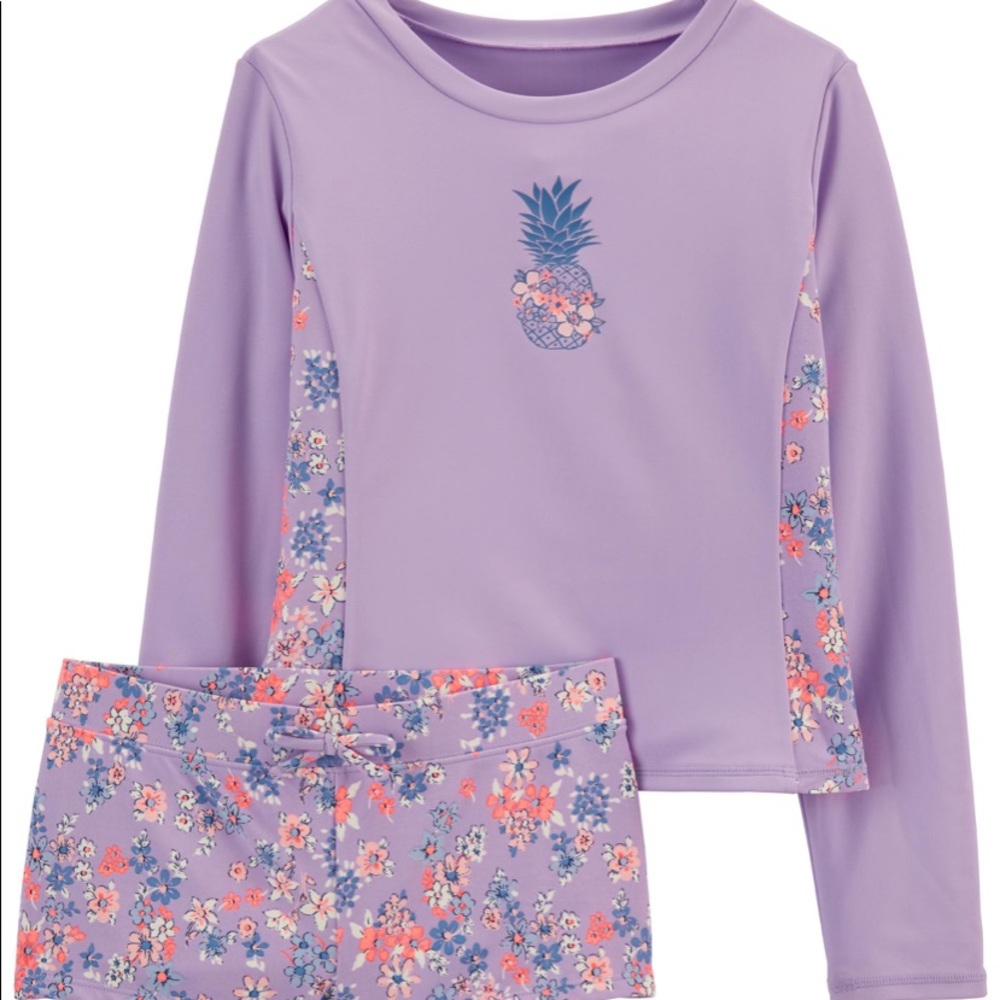 OshKosh | NWT Girls' Rashguard Shirt and swim shorts